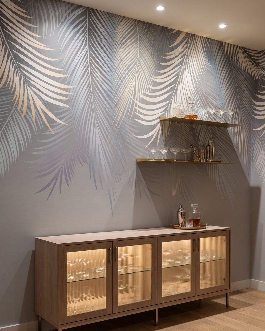 Feathered Palm Canopy in an interior