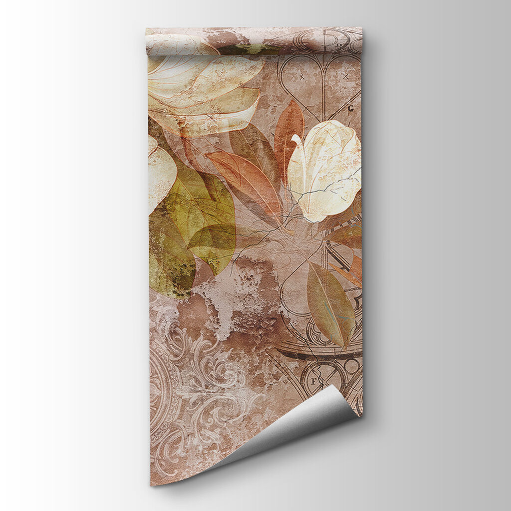 Flowers over vintage ornament — product view