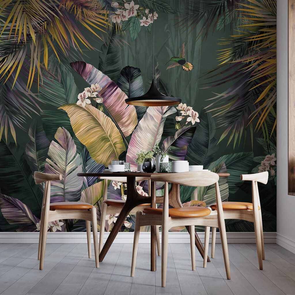 Tropical leaves, light blossom — interior 5