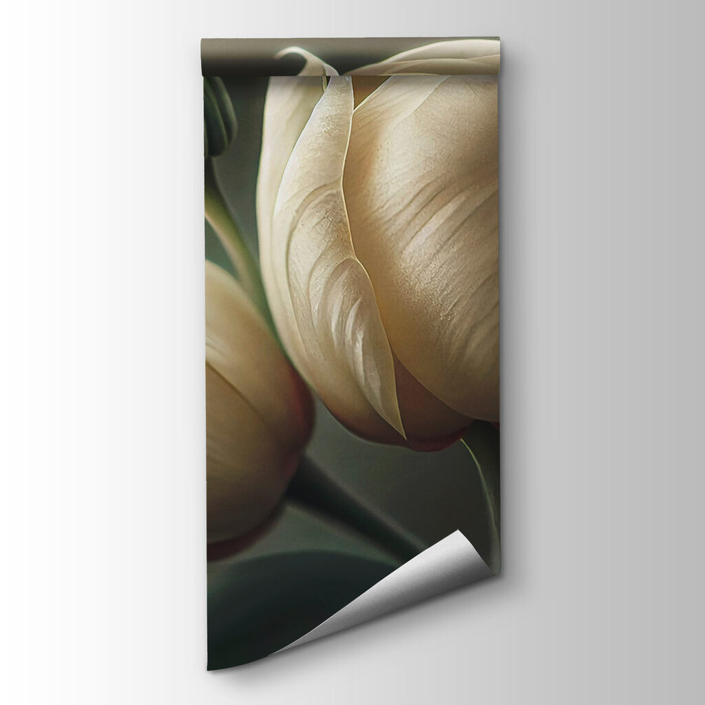 Cream tulips in shadow — product view