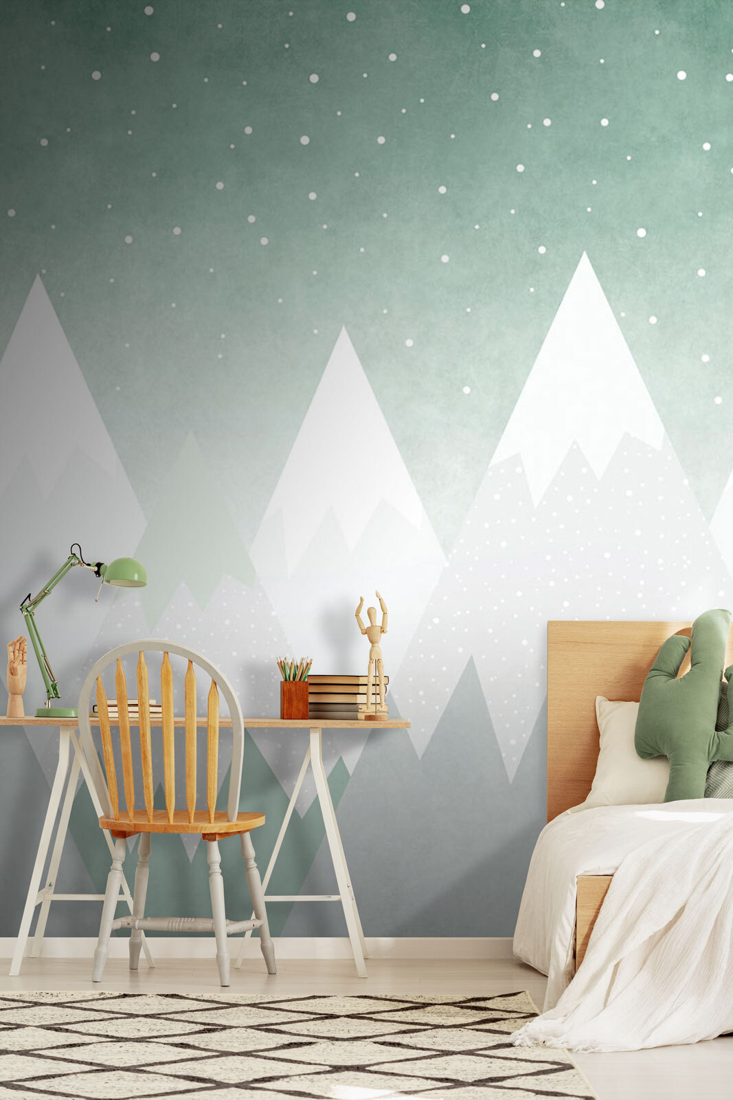 White peaks under stars — interior 2