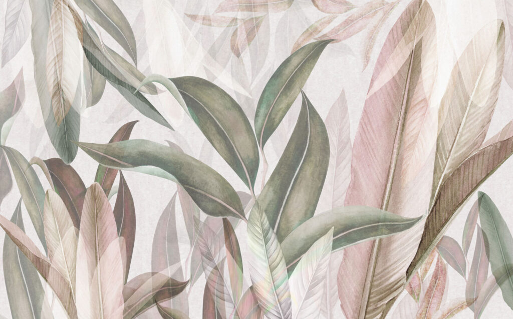 Long leaves in pastel — full design