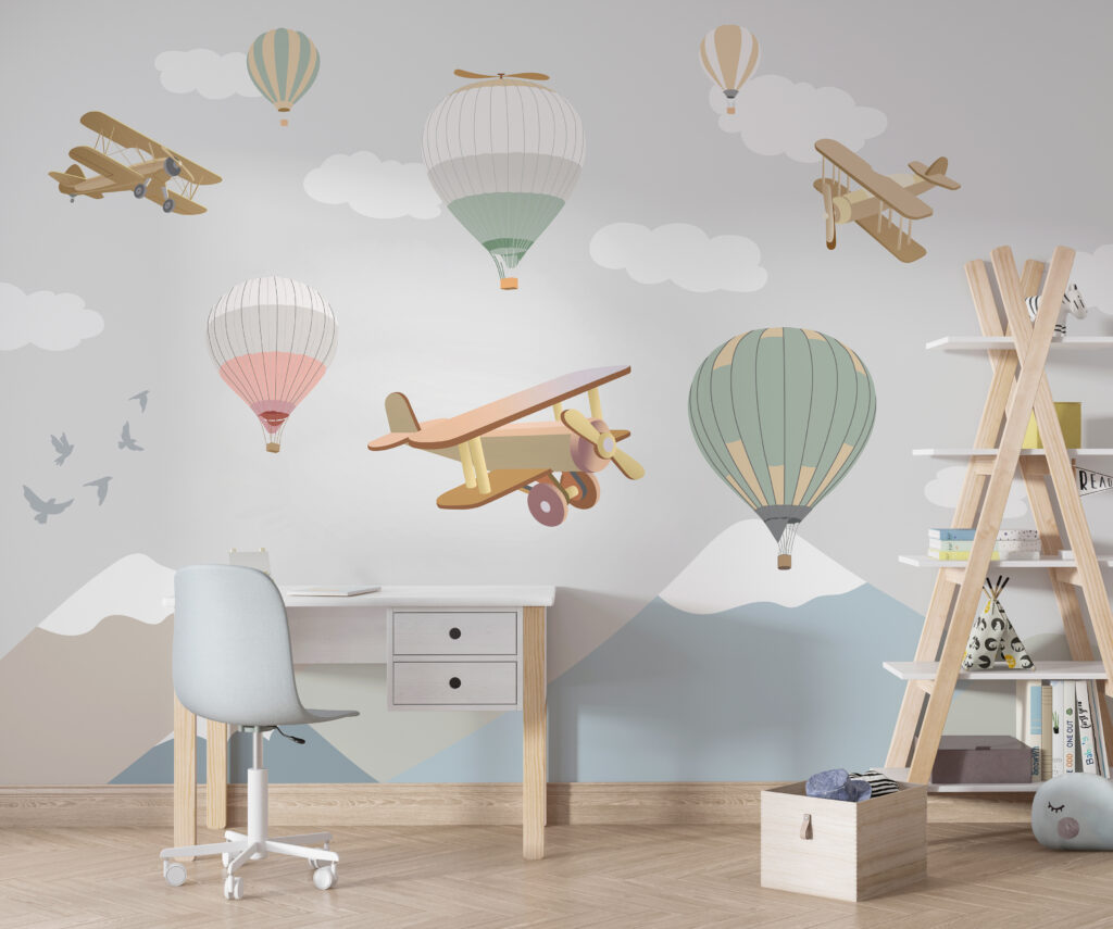 Flights over pastel mountains — interior 1