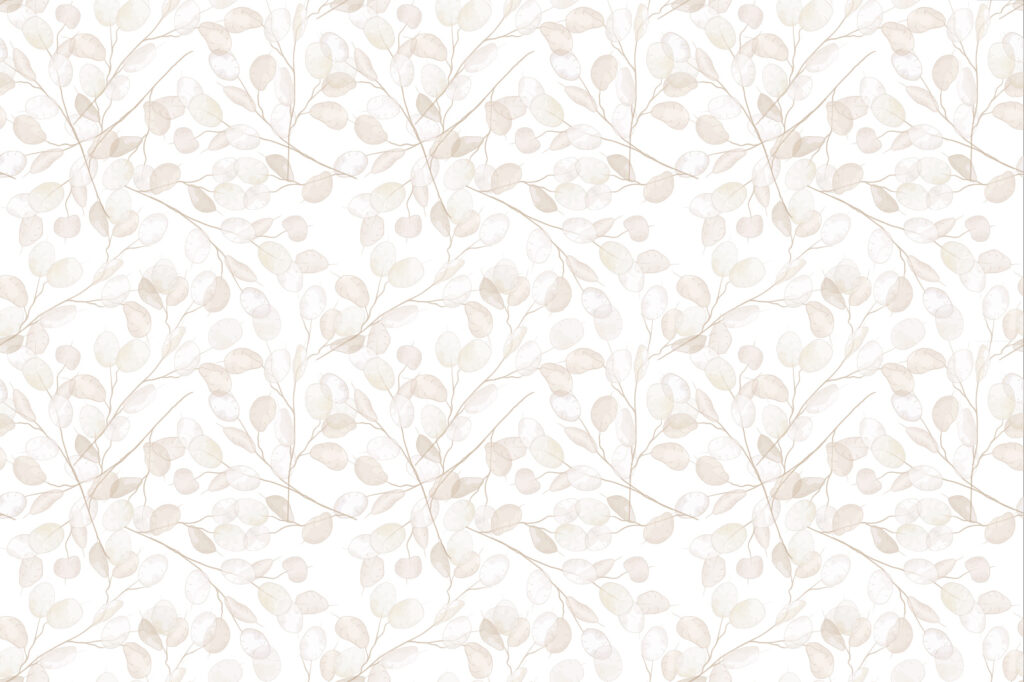 Repeating pale leaf sprigs — full design