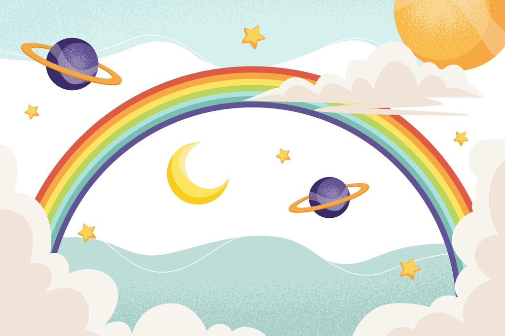 Rainbow among planets — full design