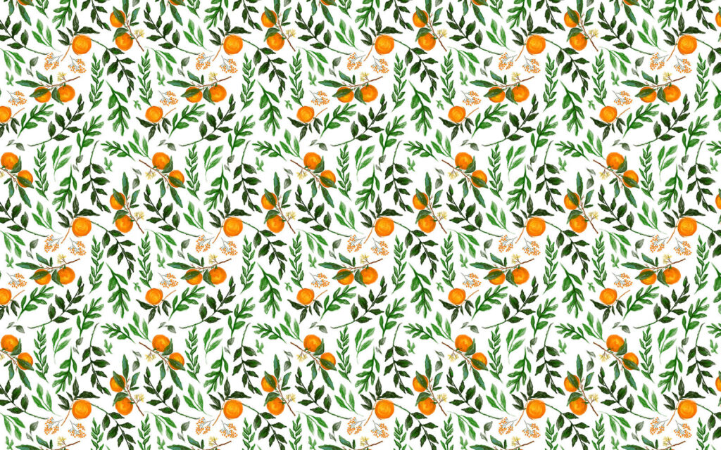 Oranges among leaves — full design