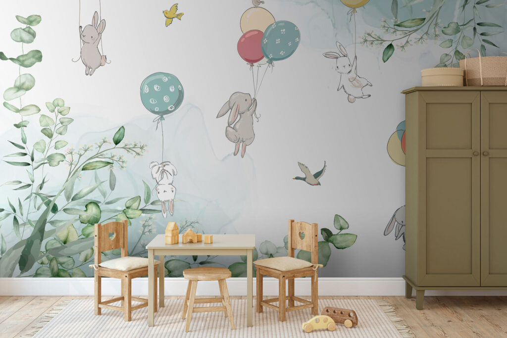 Animal balloons among leaves — interior 1
