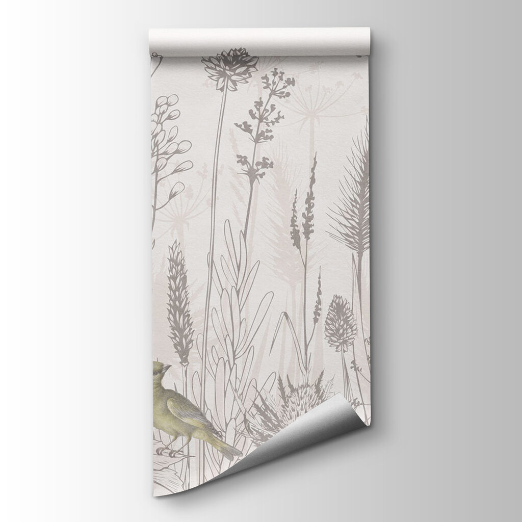 Songbirds among drawn grasses — product view