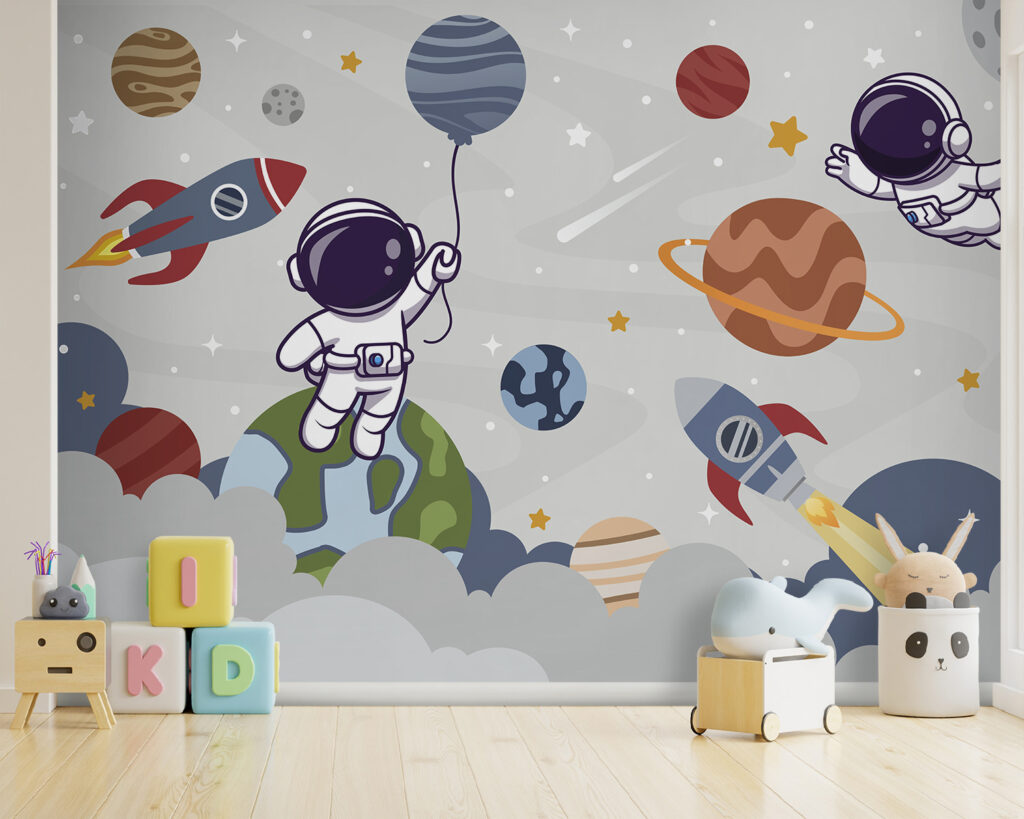 Astronauts among playful planets — interior 3