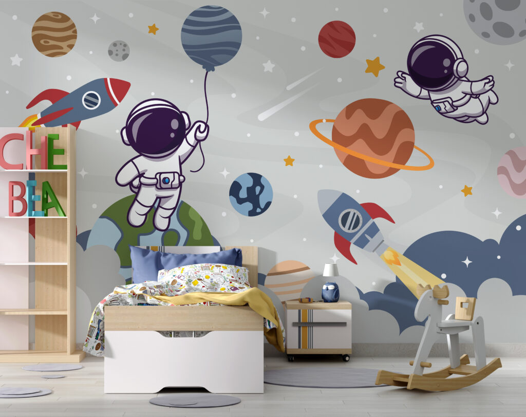 Astronauts among playful planets — interior 4