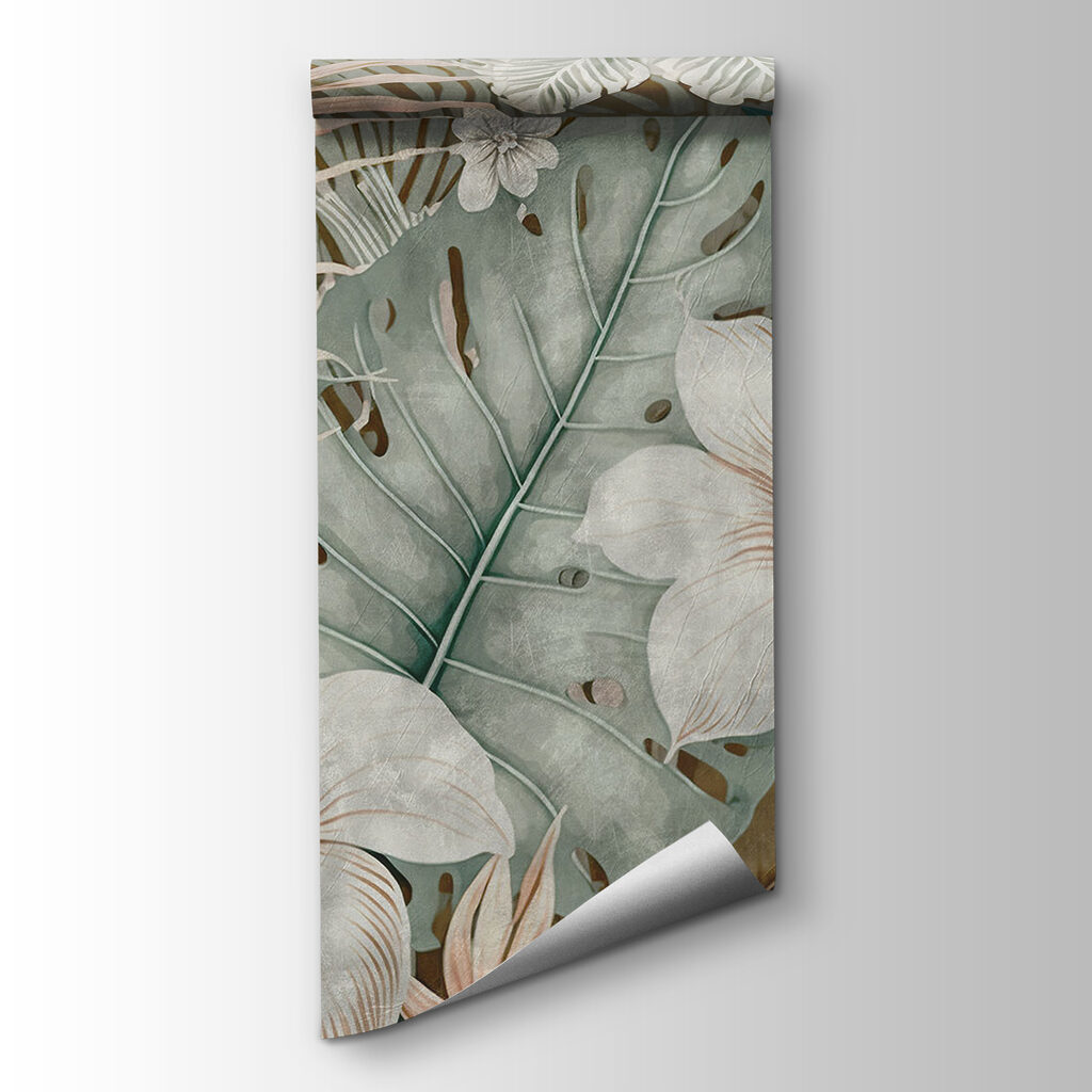 White flowers, turquoise leaves — product view