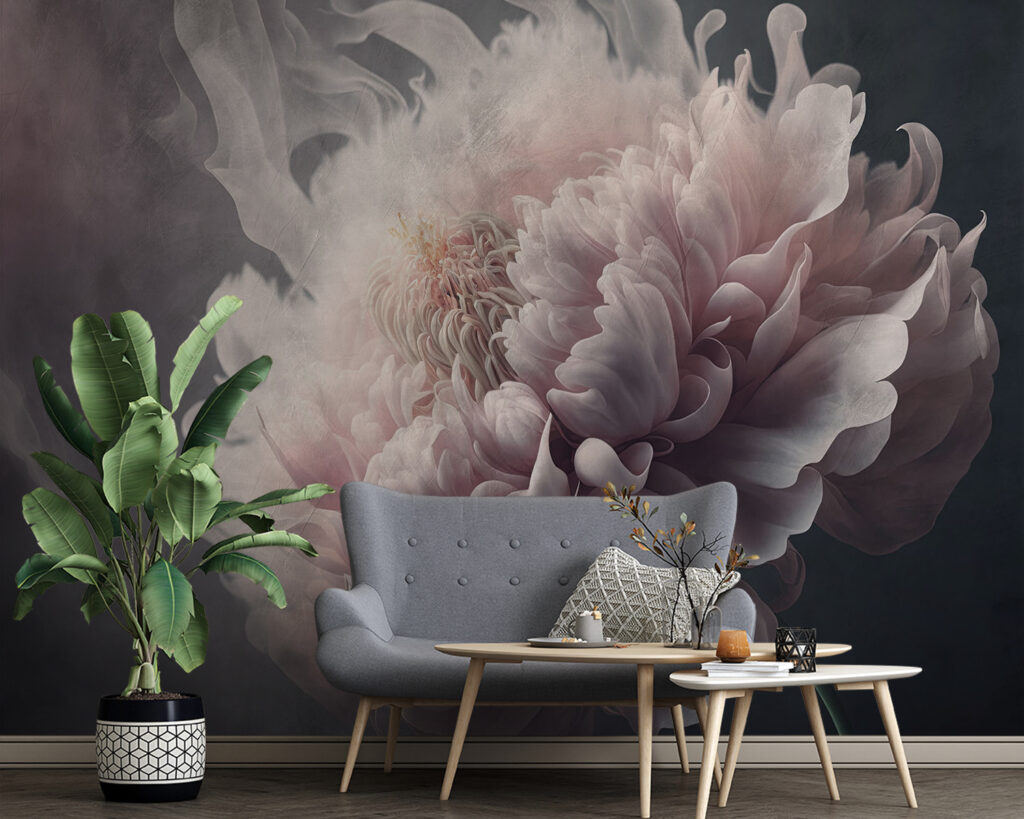 Peony fading into smoke — interior 1