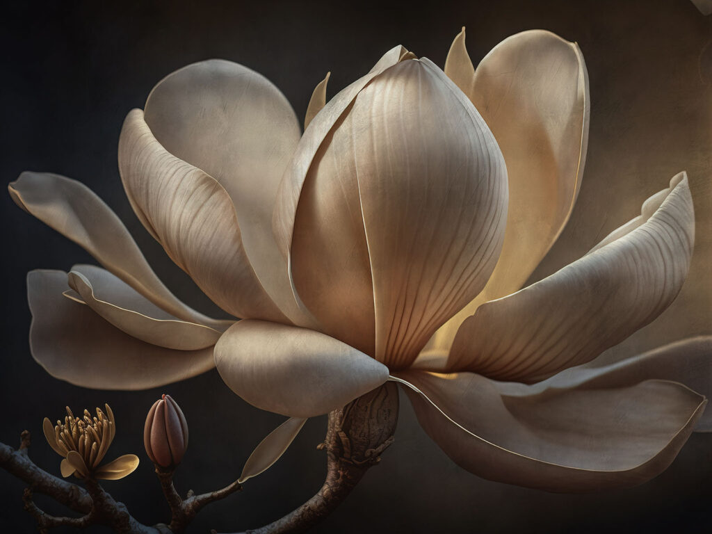 Magnolia in warm shadow — full design