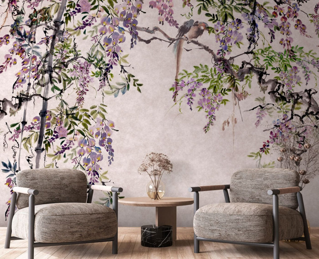 Purple blossom sprays — interior 2