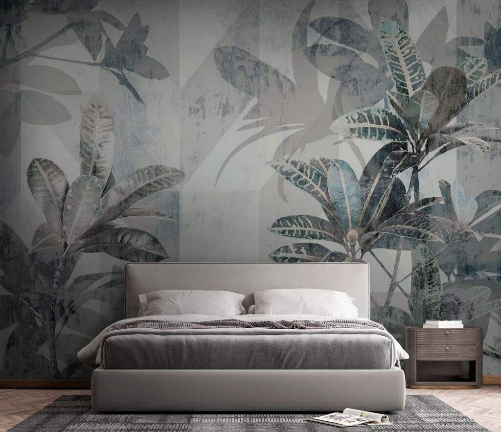 Leaves over grey triangles — interior 2