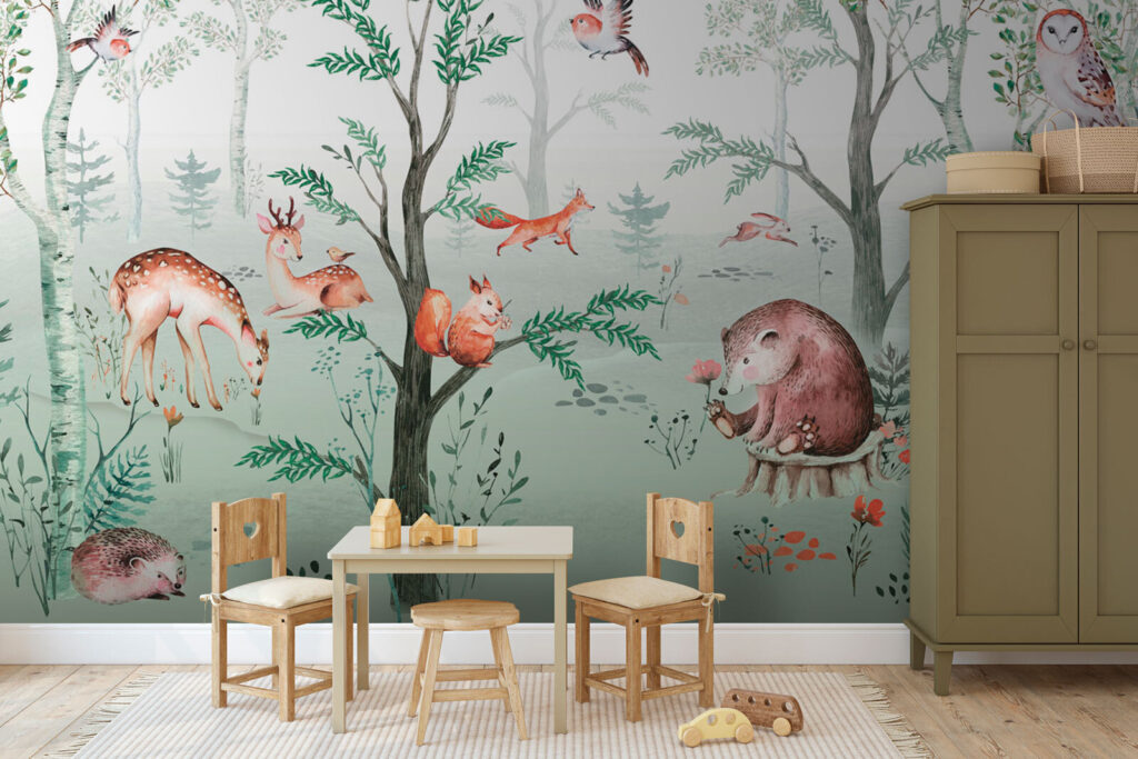 Woodland animals among twigs — interior 1