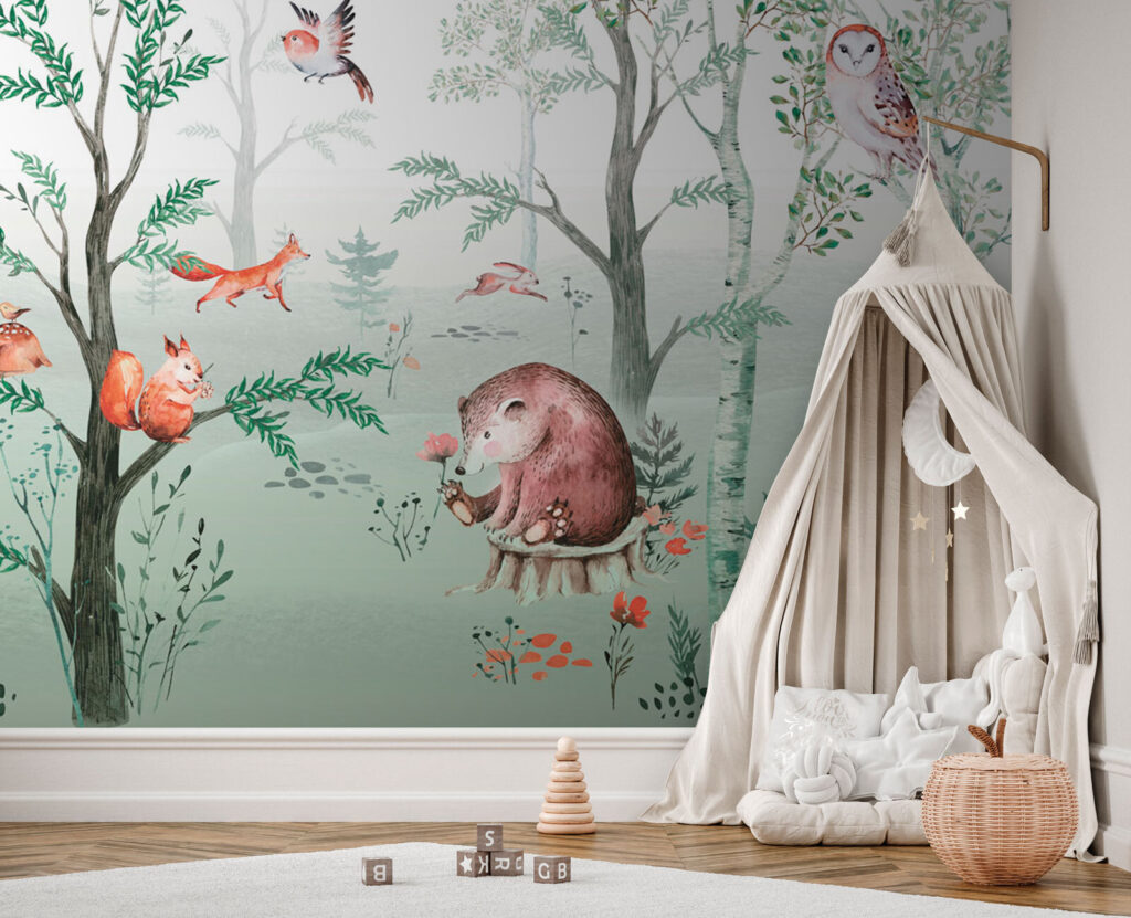 Woodland animals among twigs — interior 2