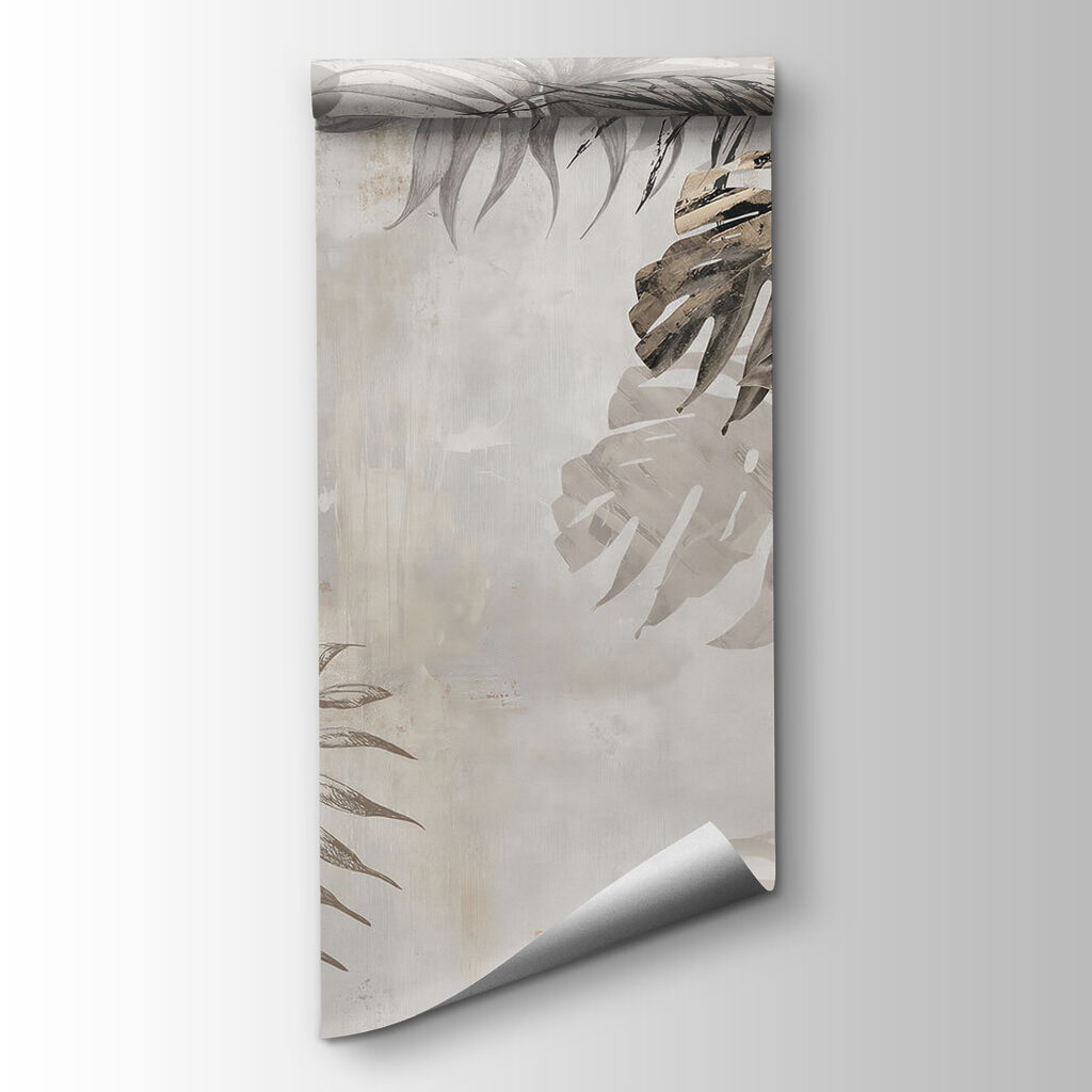 Tropical leaves on beige — product view