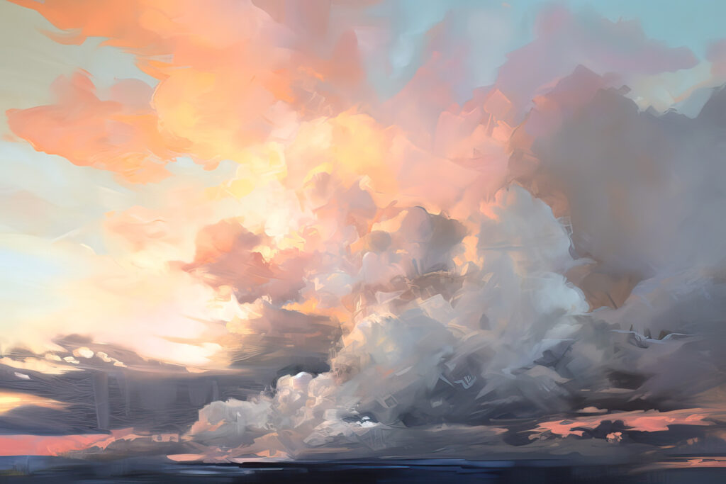 Golden light in clouds — full design