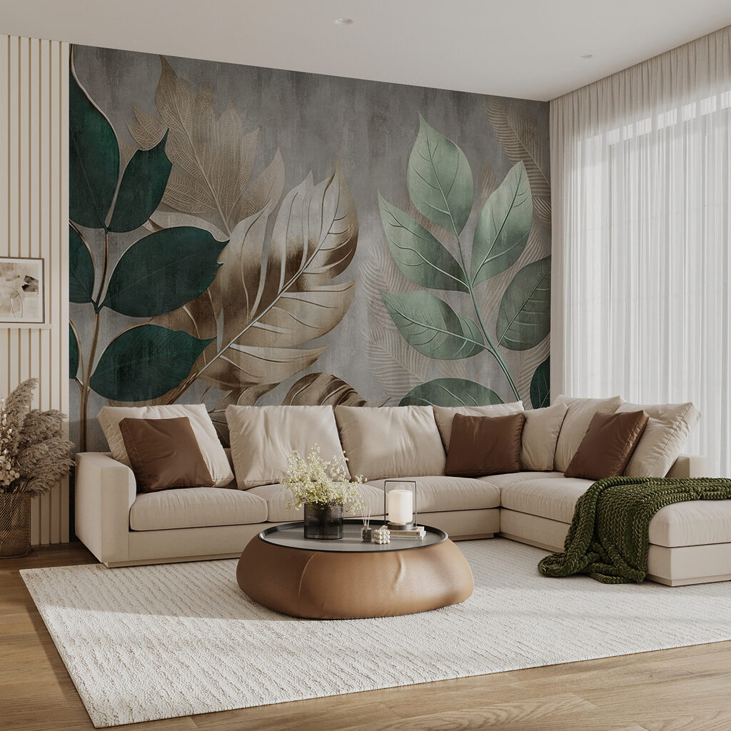 Green leaves on planks — interior 11