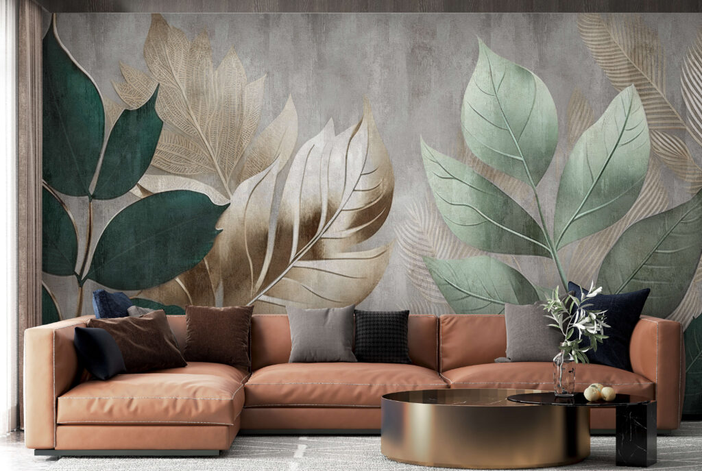 Green leaves on planks — interior 8