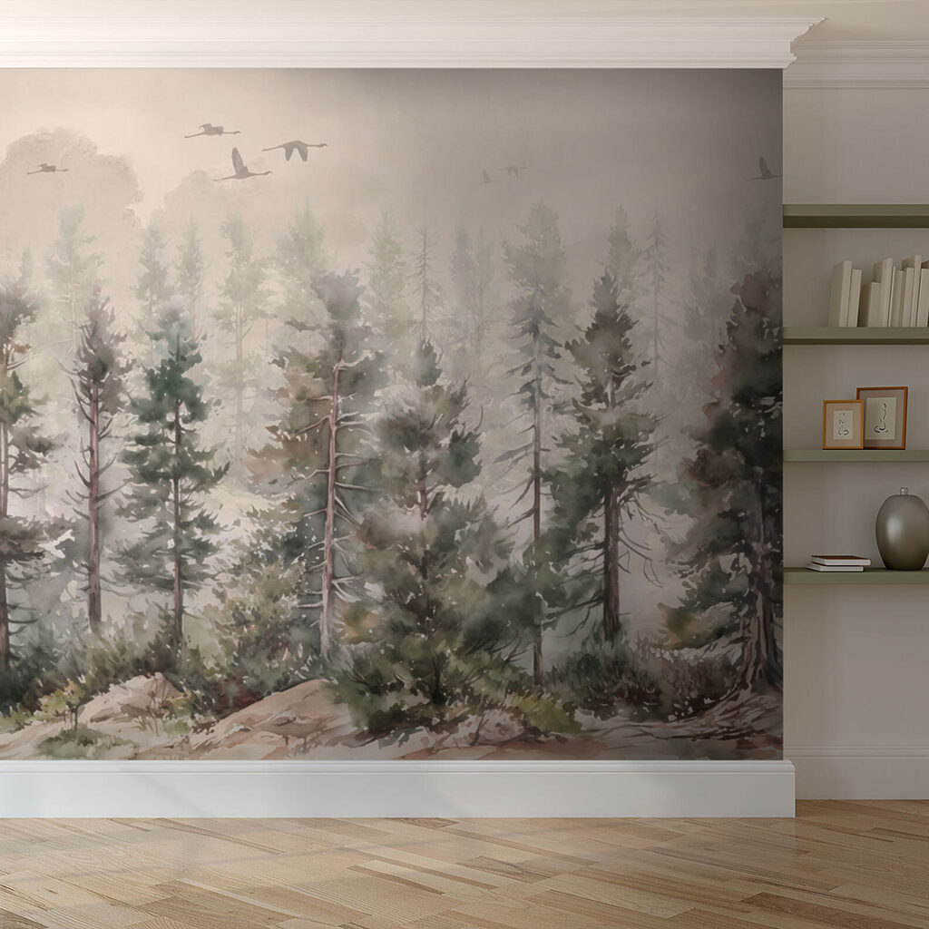 Pines in sandy mist — interior 3