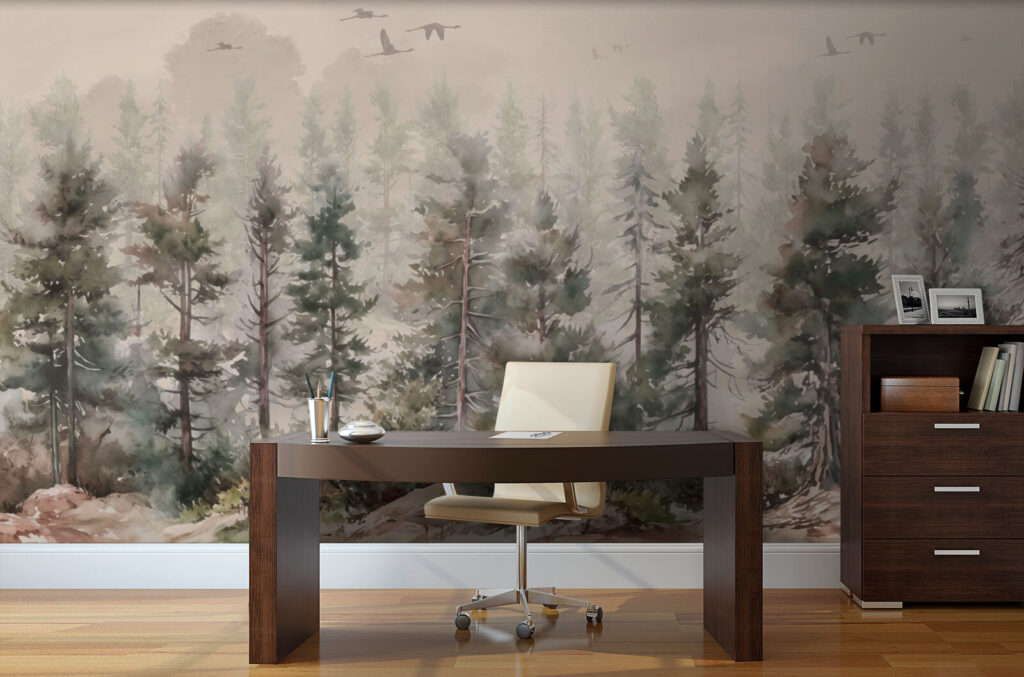 Pines in sandy mist — interior 2