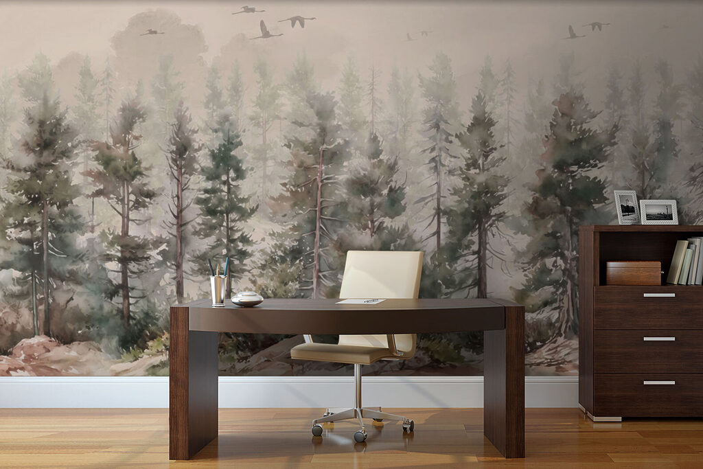Pines in sandy mist — interior 4