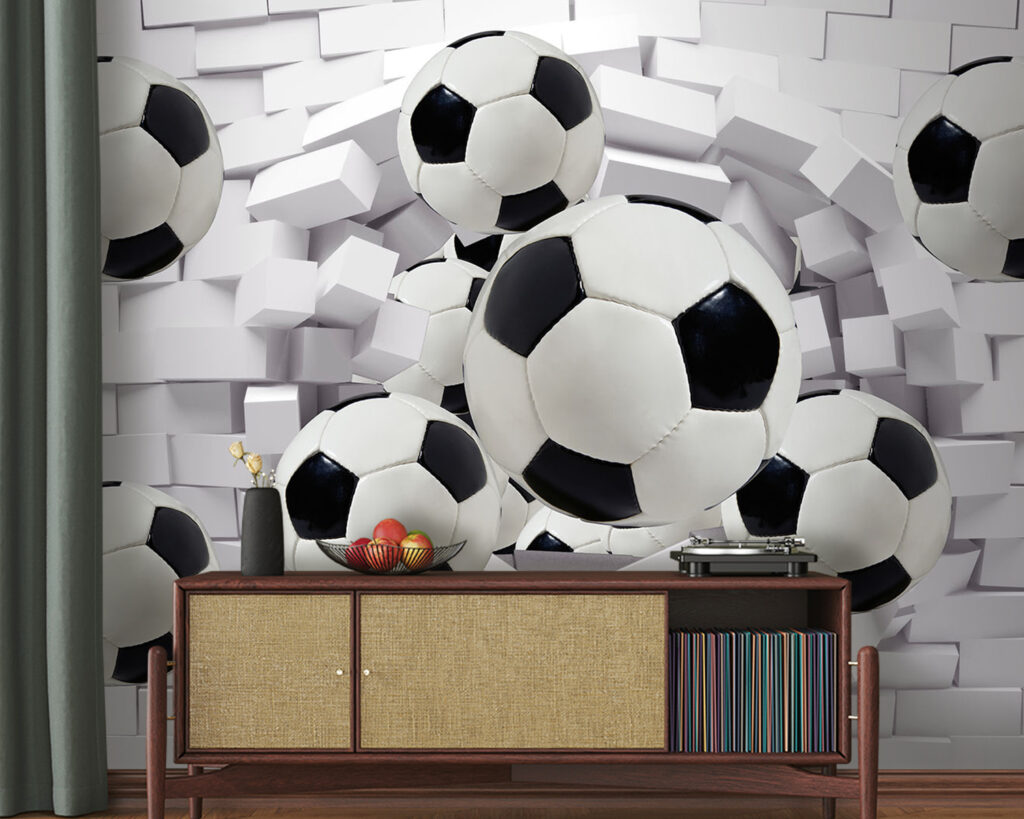 Footballs through brick — interior 2