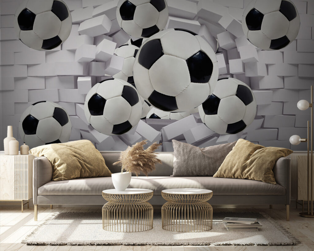 Footballs through brick — interior 4
