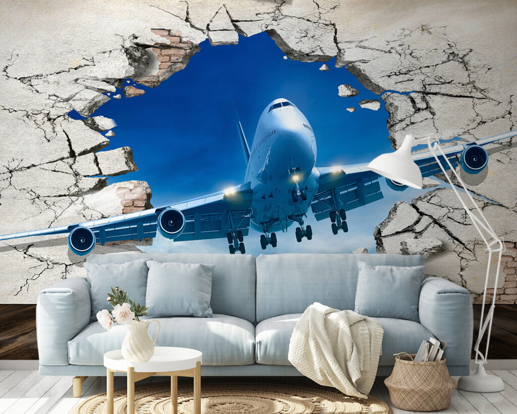 Plane through cracked wall — interior 2