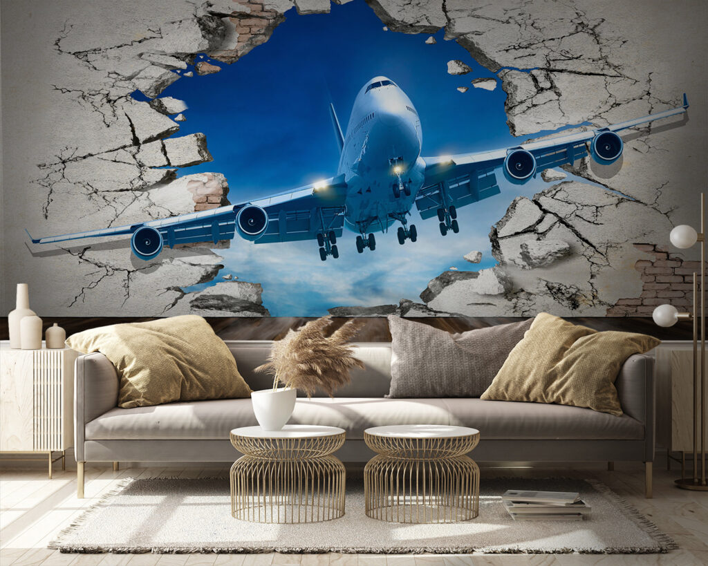 Plane through cracked wall — interior 5
