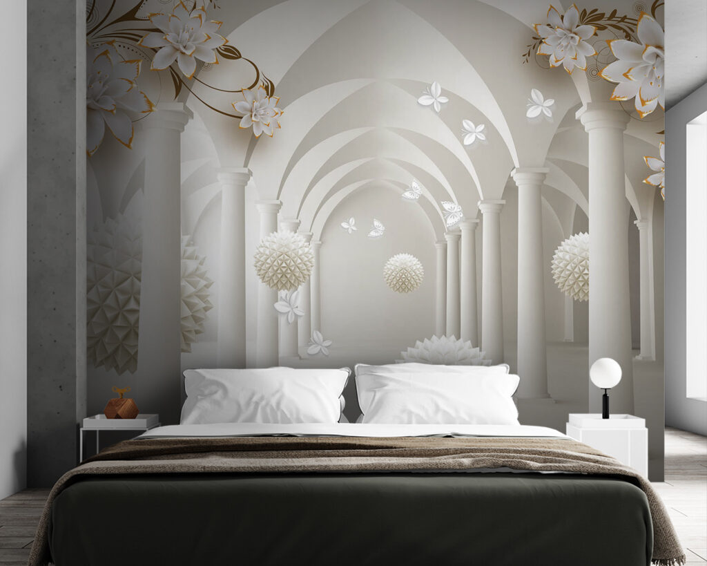 White orbs under arches — interior 1