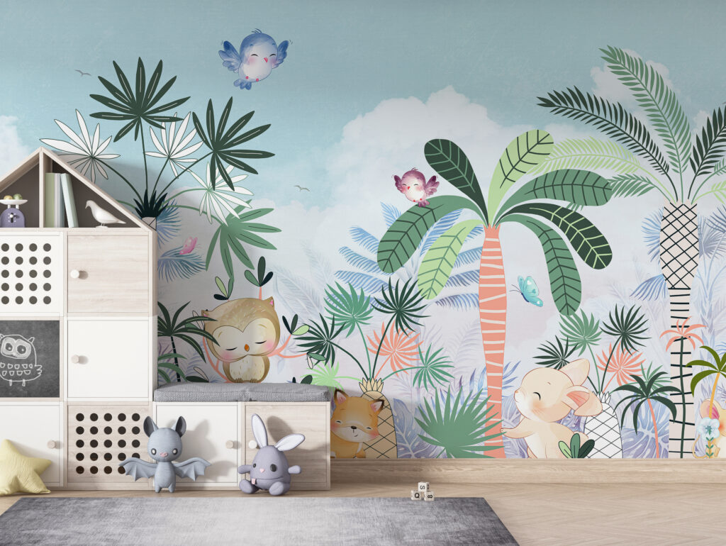 Jungle animals among palms — interior 3