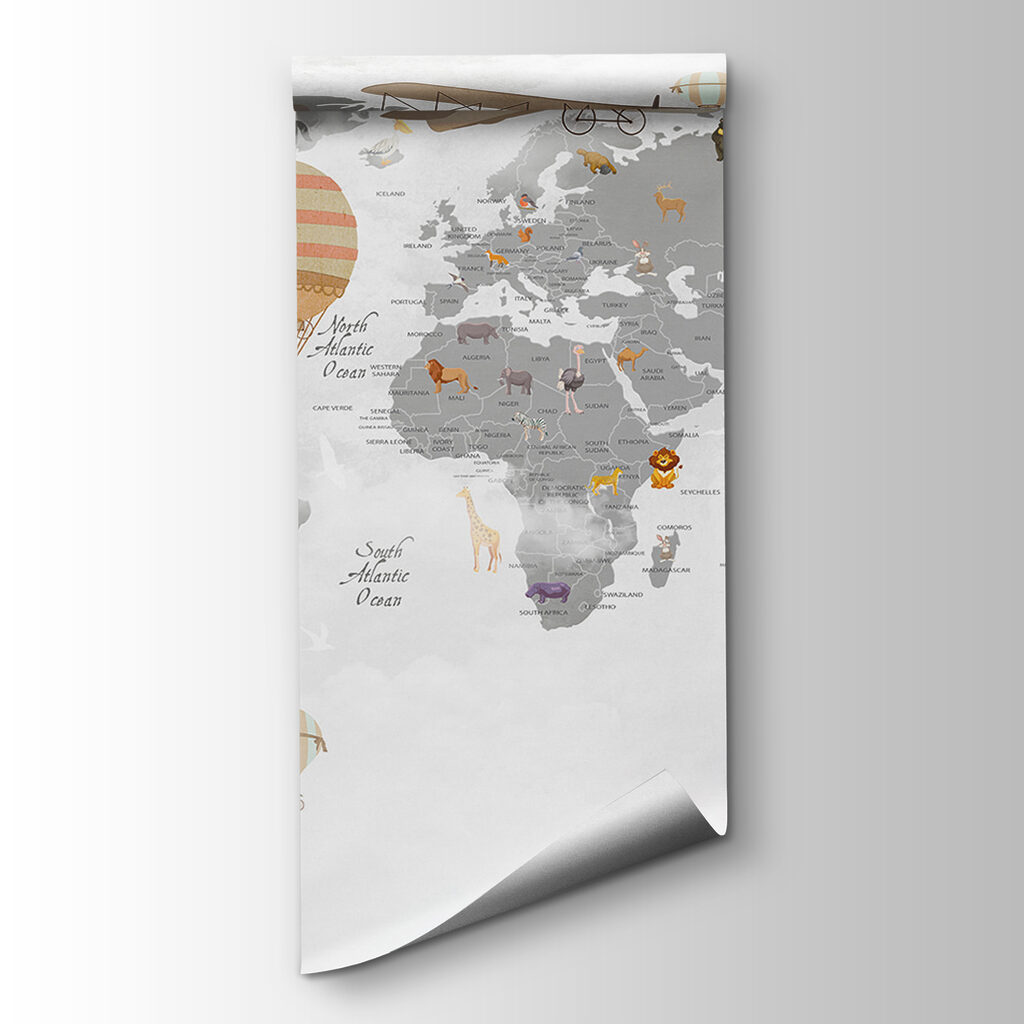 World map and balloons — product view