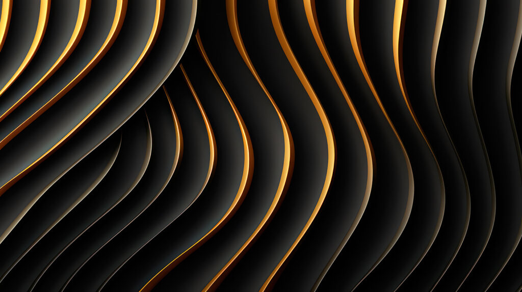 Black waves, golden edges — full design