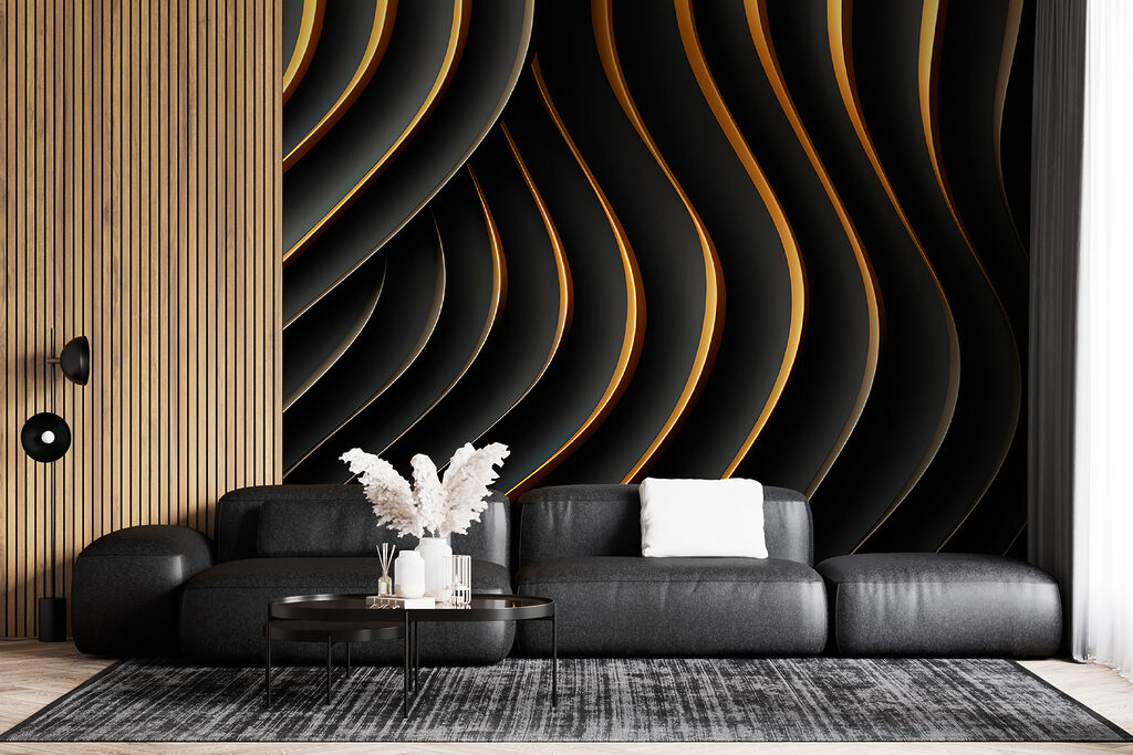 Black waves, golden edges — interior 6
