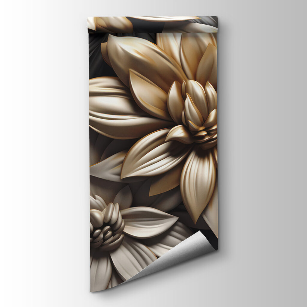 Golden flowers on black — product view