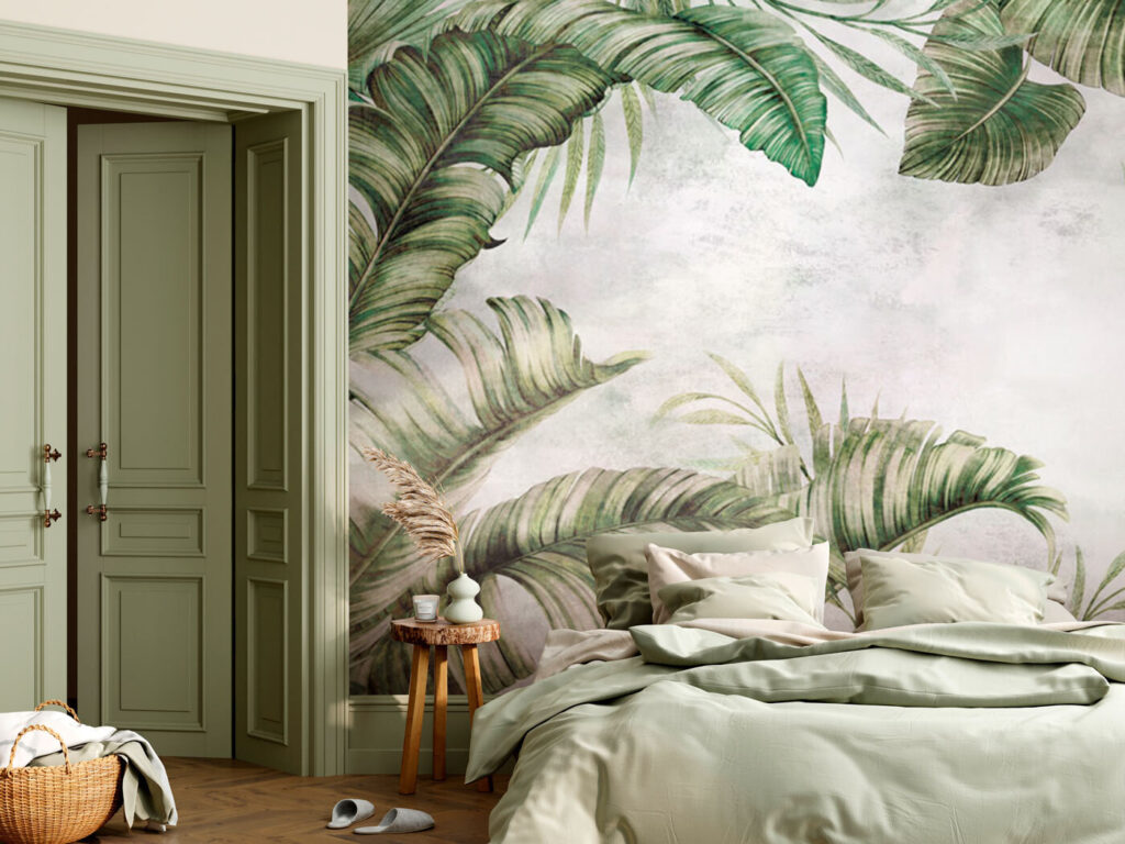 Palm leaves framing white — interior 1