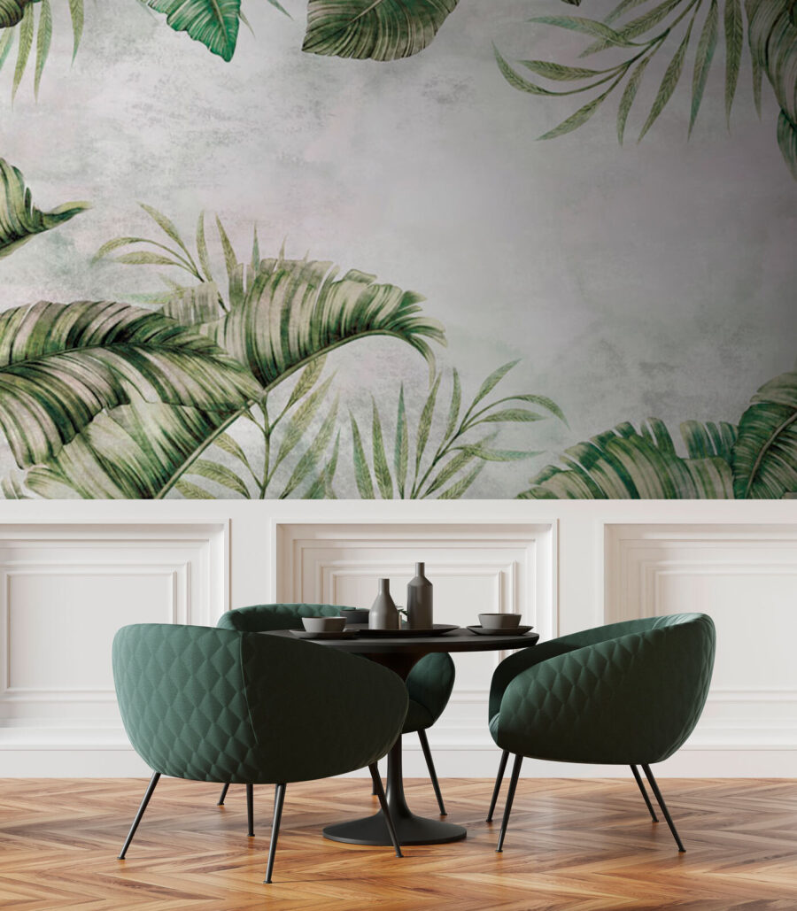 Palm leaves framing white — interior 3