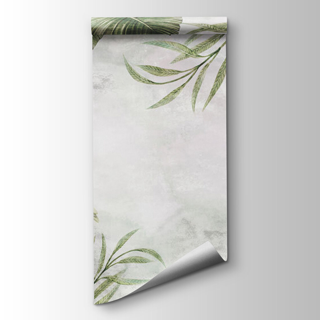 Palm leaves framing white — product view