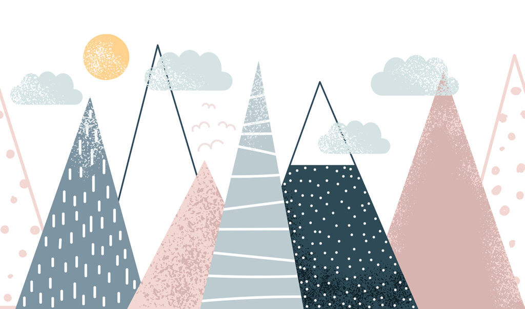 Pastel peaks and patterns — full design