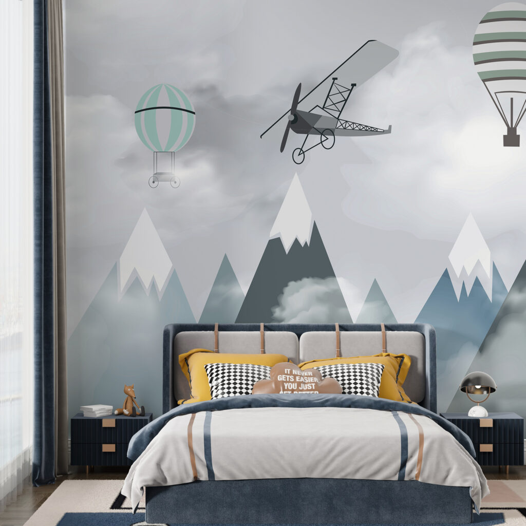 Planes above turquoise peaks — interior 2