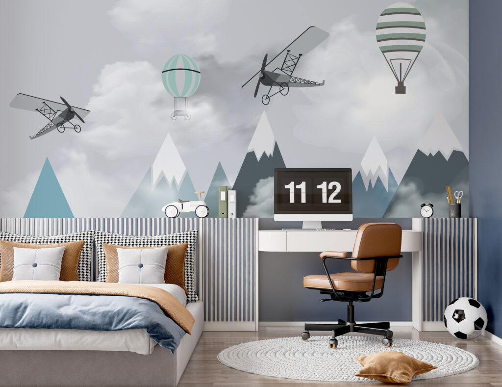 Planes above turquoise peaks — interior 3