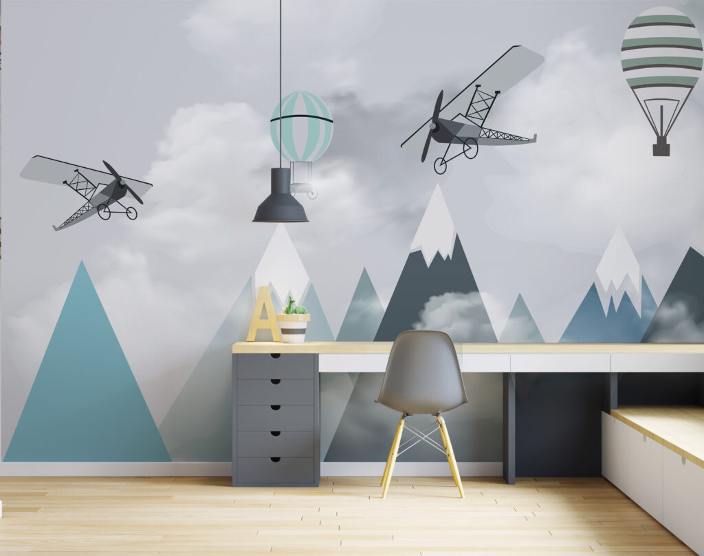 Planes above turquoise peaks — interior 4