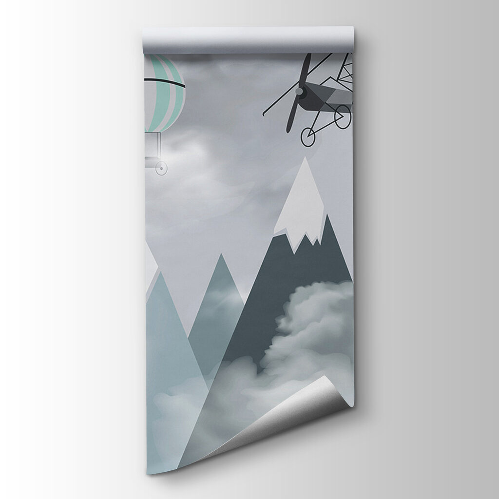Planes above turquoise peaks — product view