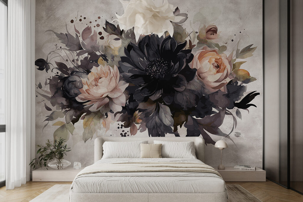 Dark flowers on white — interior 6