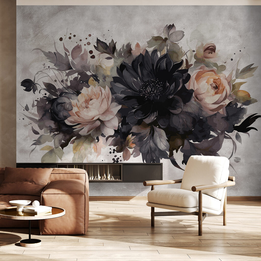 Dark flowers on white — interior 7