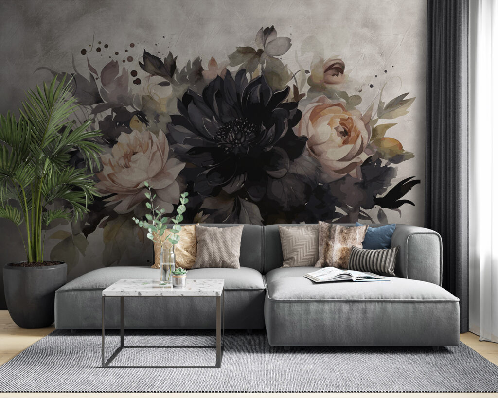 Dark flowers on white — interior 3