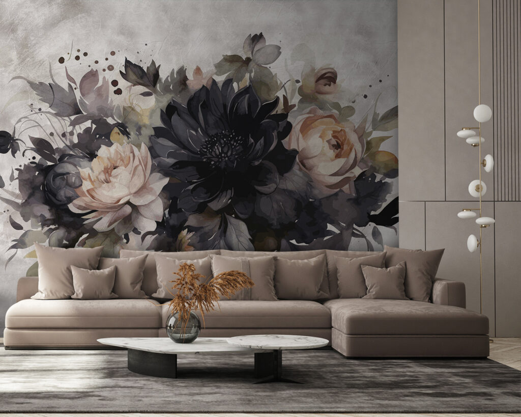 Dark flowers on white — interior 4